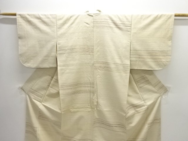  アンティーク　横段織出し手織り紬着物